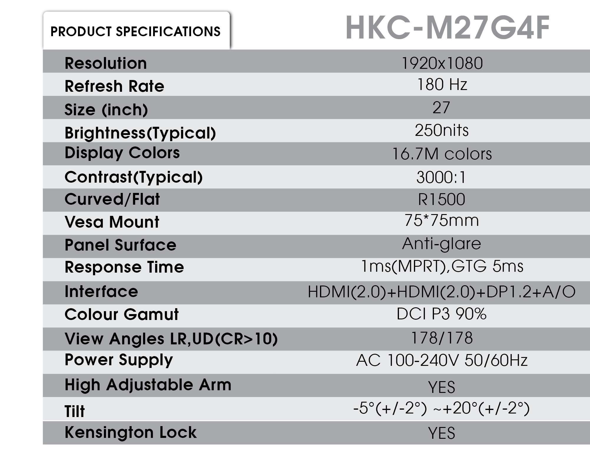 HKC-M27G4F